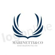 Logo online istituzionale blu, professionale per servizi consulenza, assicurazioni, banca, finanza. Logonline