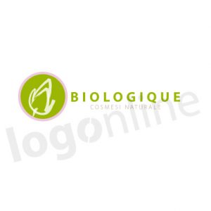 Logo online foglia verde, biologico. Settore food e cosmesi naturale. Logonline