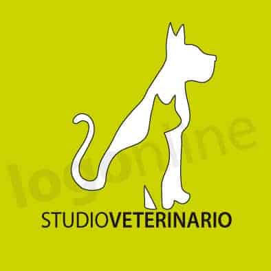 Logo online con cane e gatto per settore animali, studio veterinario, pet food, toeletta. Logonline