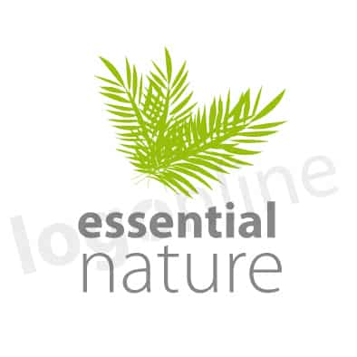 Logo foglie verdi, tropical, per prodotti naturali e biologici. Logonline